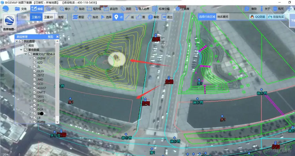 如何将CAD(dxf)、SHP、KML数据加载并套合到卫星图像上(坐标校准)_地图下载器_05